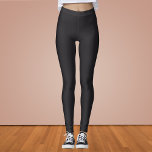 Leggings Couleur solide noire<br><div class="desc">Couleur solide noire</div>