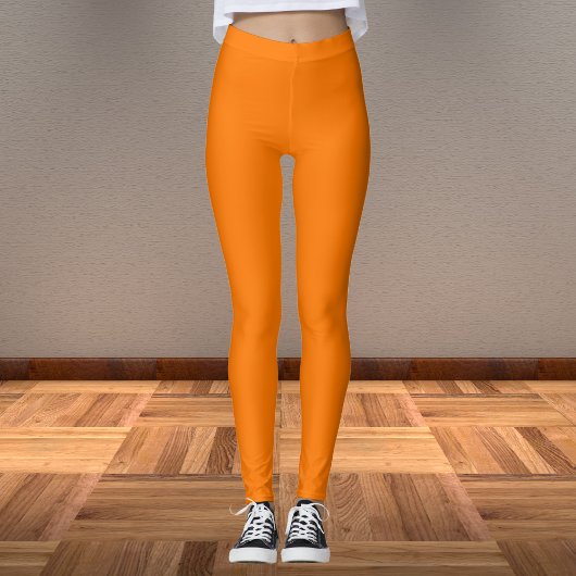 Leggings Couleur solide orange de sécurité