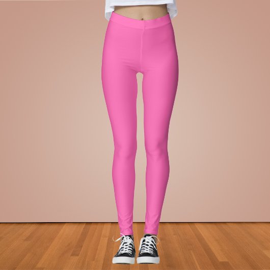 Leggings Couleur solide rose chaud