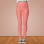 Leggings Couleur solide rose corail<br><div class="desc">Couleur solide rose corail</div>