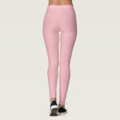 Leggings Couleur solide rose en fleur (Dos)