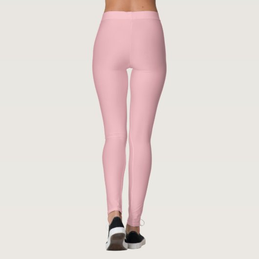 Leggings Couleur solide rose en fleur (Dos)