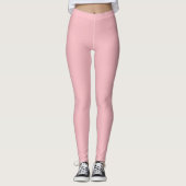 Leggings Couleur solide rose en fleur (Devant)