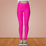 Leggings Couleur solide rose néon<br><div class="desc">Couleur solide rose néon</div>