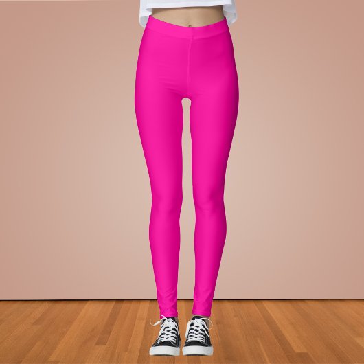 Leggings Couleur solide rose néon