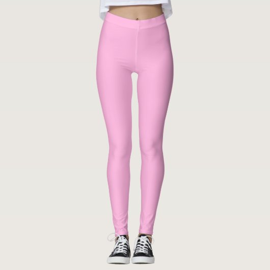 Leggings Couleur solide rose pâle (Devant)