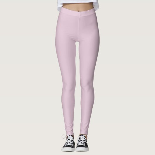 Leggings Couleur solide rose pâle (Devant)