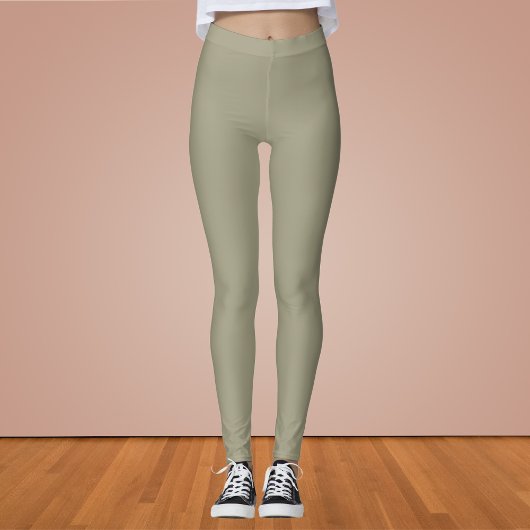 Leggings Couleur solide Sage sec