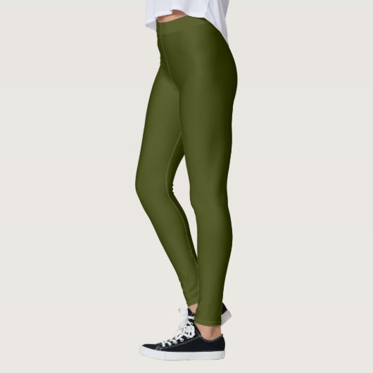 Leggings Couleur solide vert olive foncé (Gauche)
