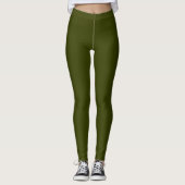 Leggings Couleur solide vert olive foncé (Devant)