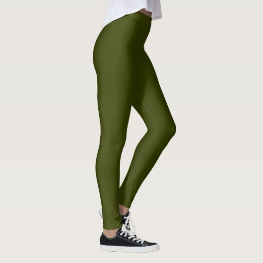 Leggings Couleur solide vert olive foncé (Droite)