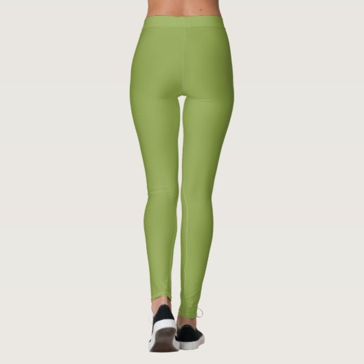 Leggings Couleur solide verte à citron vert moyen (Dos)
