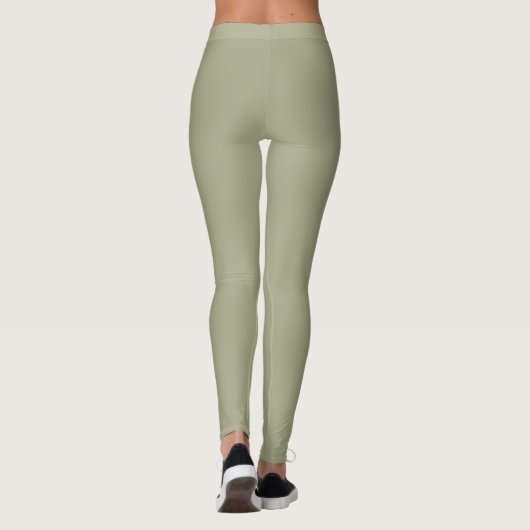 Leggings Couleur solide verte naturelle Sage (Dos)