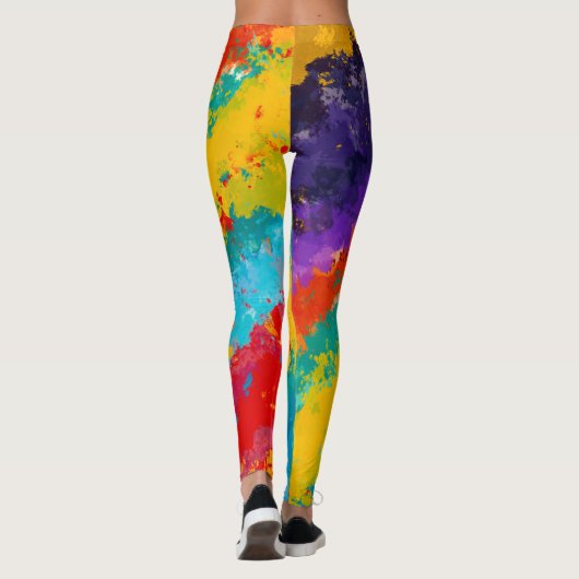 Leggings Couleur Splash Rainbow Paint Mode (Dos)