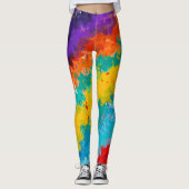 Leggings Couleur Splash Rainbow Paint Mode (Devant)