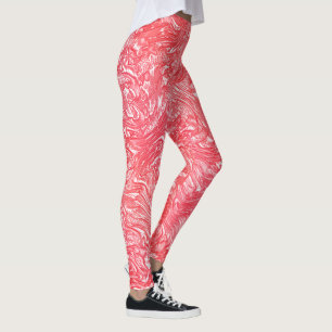 Leggings Couleur texture "crème fraise nacrée"