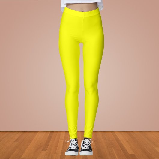 Leggings Couleur uni jaune néon