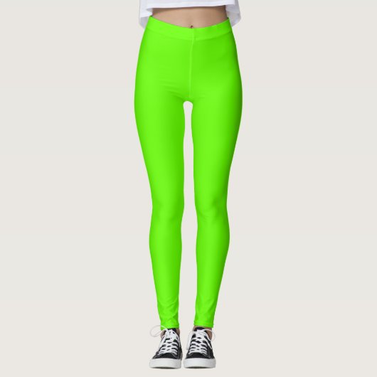 Leggings Couleur Vert Clair Uni (Devant)