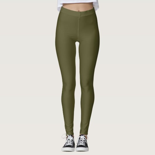 Leggings Couleur verte de l'Armée (Devant)