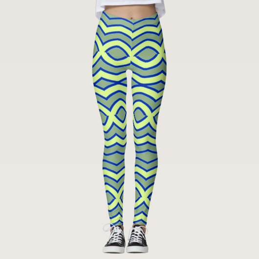 Leggings Couleur verte sur-impression "Ratti_Creative_Arts" (Devant)