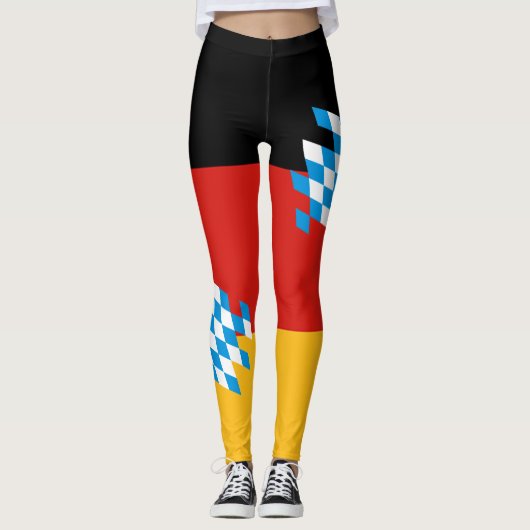 Leggings COULEURS ALLEMANDES DE DRAPEAU DE LA BAVIÈRE + vos (Devant)
