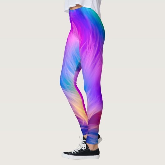 Leggings Couleurs arc-en-ciel Conception de fourrure (Gauche)