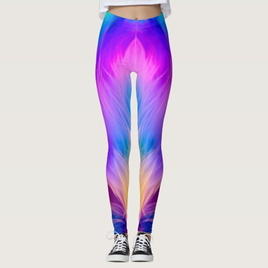 Leggings Couleurs arc-en-ciel Conception de fourrure (Devant)