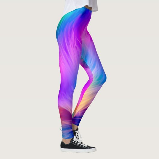 Leggings Couleurs arc-en-ciel Conception de fourrure (Droite)