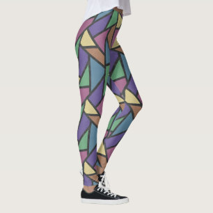 Leggings Couleurs arc-en-ciel en mosaïque motif