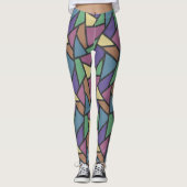 Leggings Couleurs arc-en-ciel en mosaïque motif (Devant)