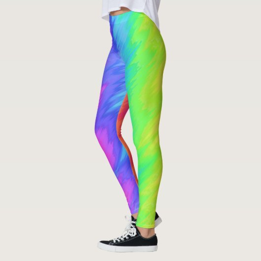 Leggings Couleurs arc-en-ciel Légendes d'impression vertica (Gauche)