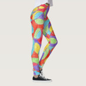 Leggings Couleurs arc-en-ciel Motif de doodle Crayon tiré à (Droite)
