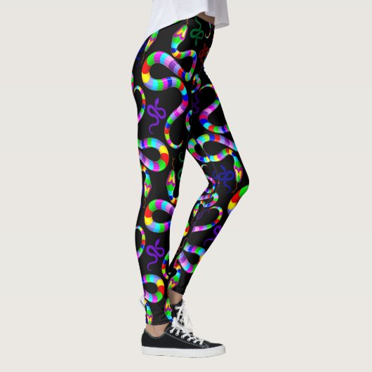 Leggings Couleurs arc-en-ciel psychédéliques serpent (Droite)