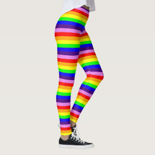 Leggings Couleurs arc-en-ciel Rayures fines horizontales Co