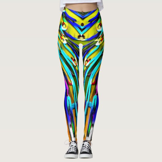 Leggings Couleurs audacieuses superbes et motif dramatique (Devant)