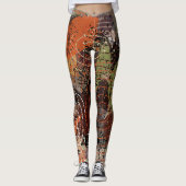 Leggings Couleurs automnales Abstraites de la Terre (Devant)