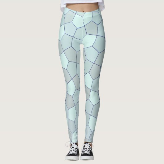 Leggings Couleurs bleues Abstraites (Devant)