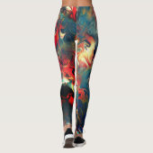 Leggings Couleurs bleues et rouges, peinture satinée virtue (Dos)