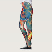 Leggings Couleurs bleues et rouges, peinture satinée virtue (Gauche)