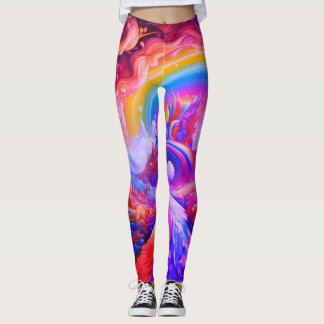 Leggings Couleurs brillantes de l'arc-en-ciel sur une paire