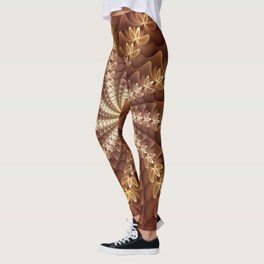 Leggings Couleurs chaudes, Trippy Moderne Motif d'art fract (Gauche)
