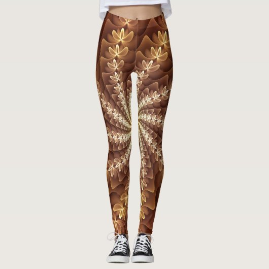 Leggings Couleurs chaudes, Trippy Moderne Motif d'art fract (Devant)