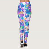 Leggings Couleurs cool Peinture Abstraite, Blurple (Dos)