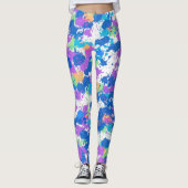 Leggings Couleurs cool Peinture Abstraite, Blurple (Devant)