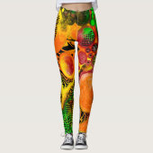 Leggings Couleurs d'automne Abstrait pour la peinture (Devant)