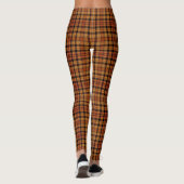 Leggings Couleurs d'automne Orange Brown Plaid (Dos)