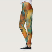 Leggings Couleurs d'automne, peinture grunge géométrique ab (Gauche)