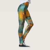 Leggings Couleurs d'automne, peinture grunge géométrique ab (Droite)