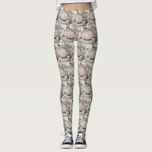 Leggings Couleurs de chute vintage citrouilles de chute aqu