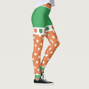 Leggings Couleurs de drapeau IRLANDAIS avec 4 Cloches de fe